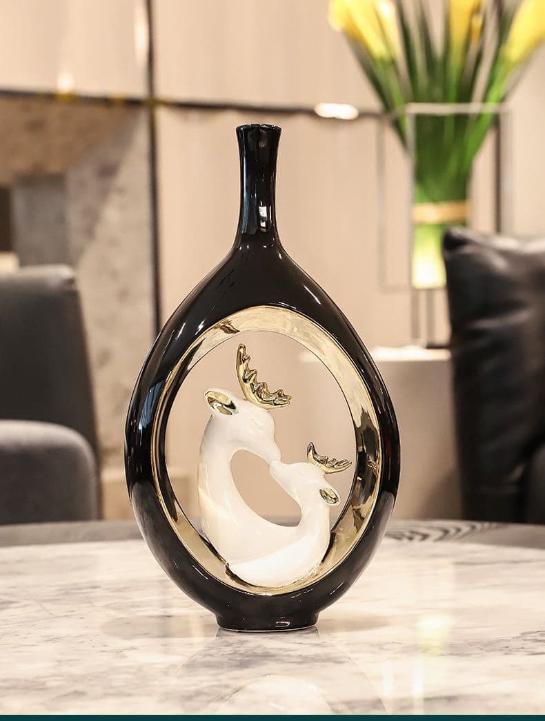 Teal Swan Ceramic Vase Set detail 2